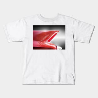 American classic car Deville 1962 tail fin red Kids T-Shirt